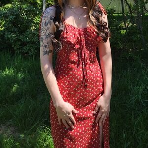 Red Floral Dress